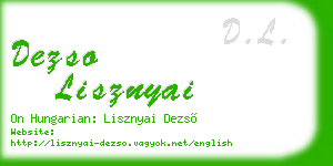 dezso lisznyai business card