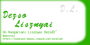 dezso lisznyai business card